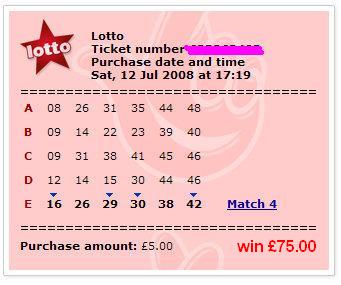 UK lottery 6-49 12 july 2008